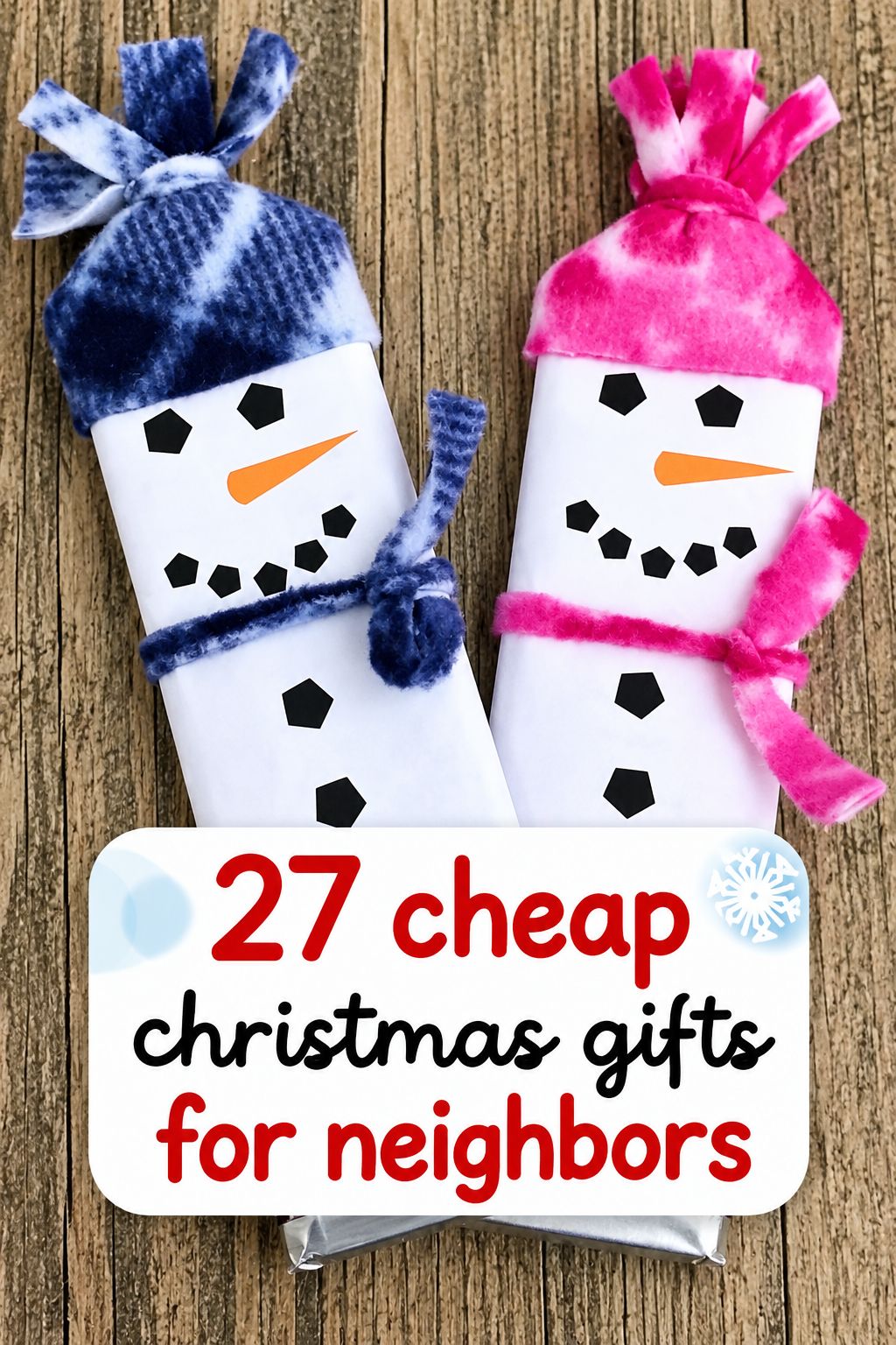 Snowman candy bar wrappers