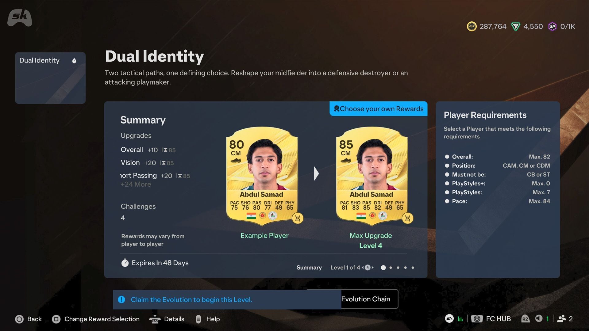 Dual Identity EVO in EA FC 27 Ultimate Team (Image via Sportskeeda || EA Sports)