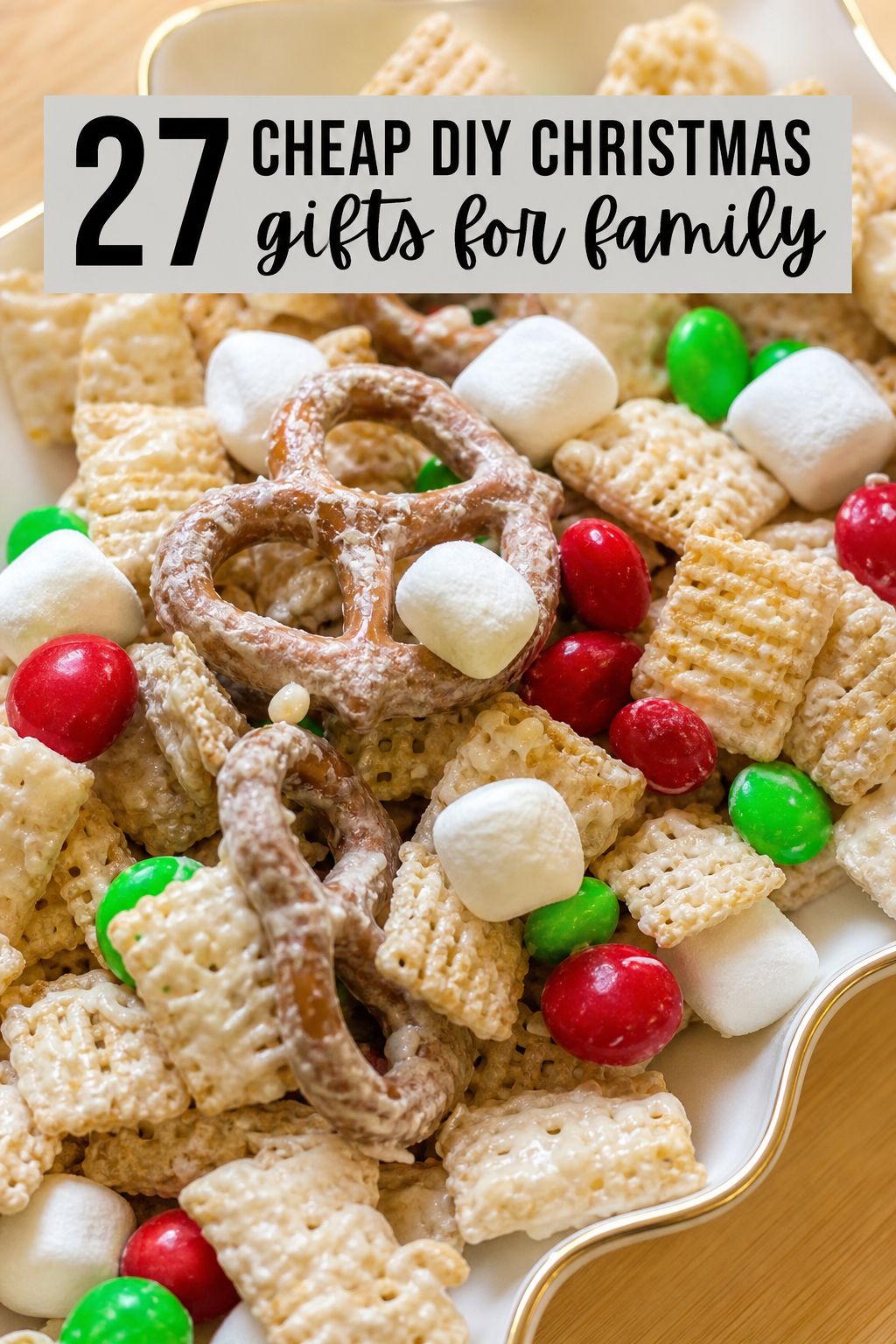 Christmas Chex Mix as a cheap Christmas gift for family