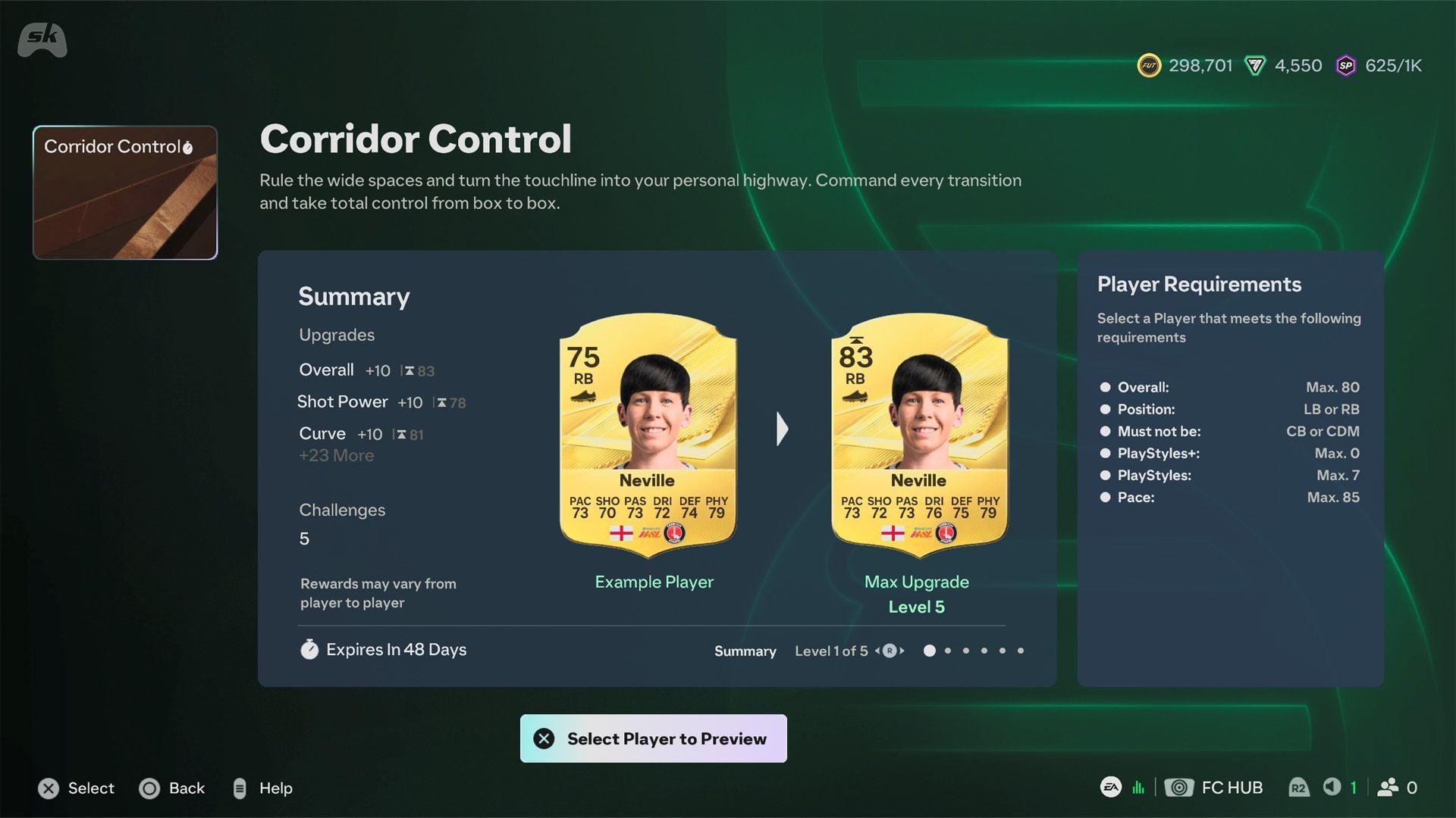 Corridor Control EVO in EA FC 27 Ultimate Team (Image via Sportskeeda || EA Sports)