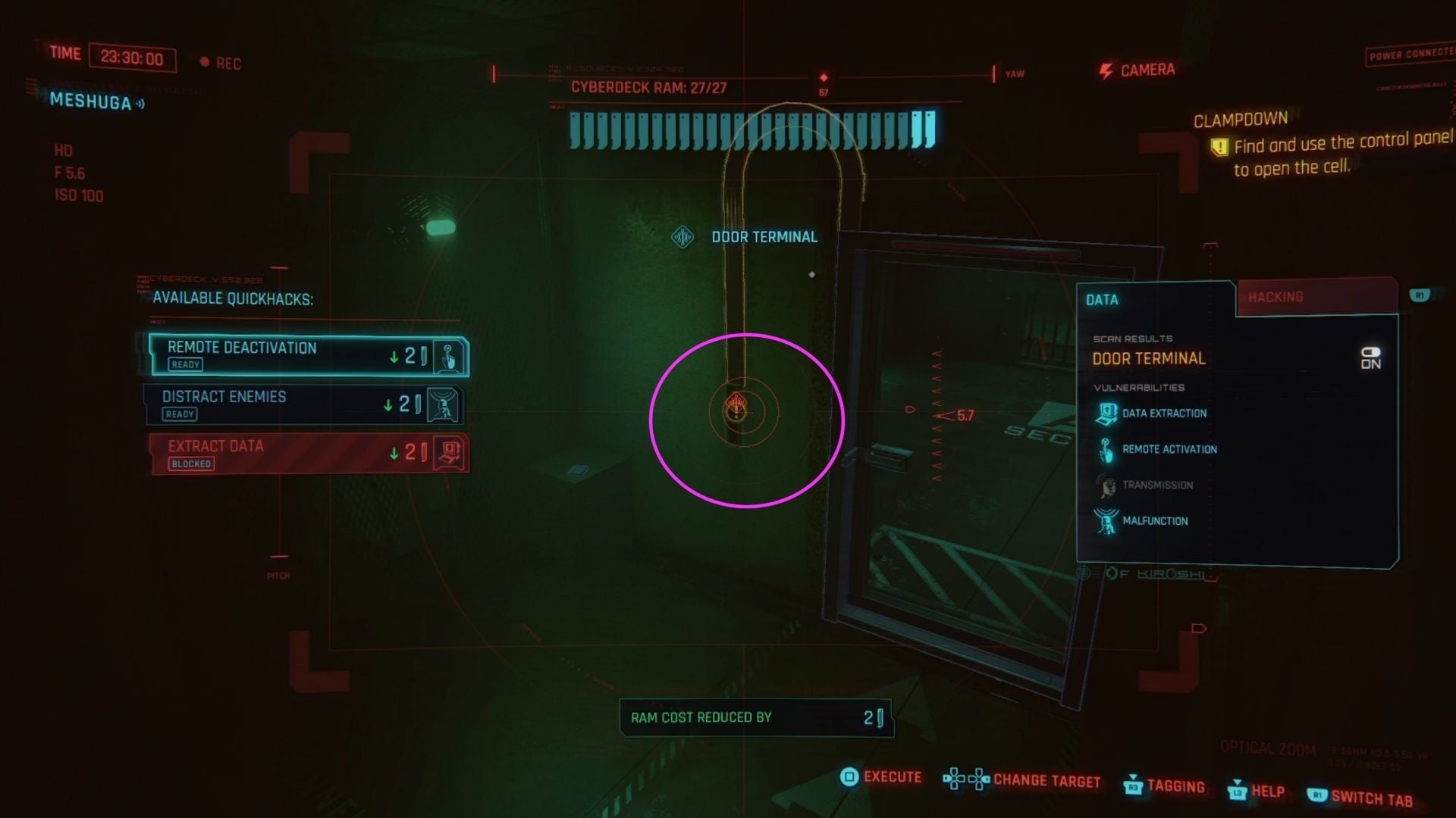 Just deactivate the door via this panel (Image via CDPR || Sportskeeda)