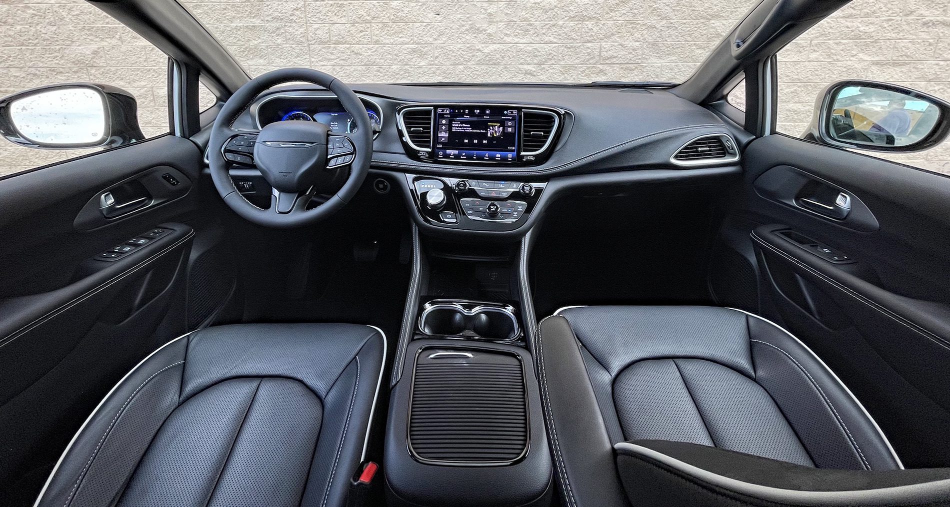 2027 Chrysler Pacifica Limited in Bright White with S Appearance Package, dashboard, front row, interior,