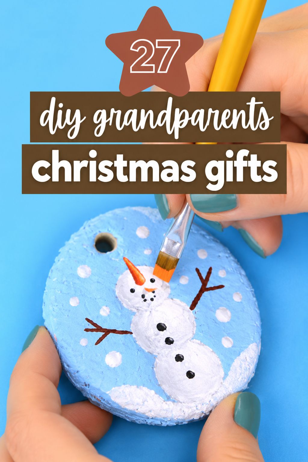 fingerprint snowman ornament christmas gifts for grandparents
