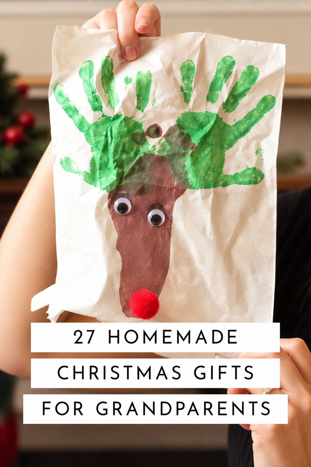 handprint and footprint reindeer art christmas gifts for grandparents