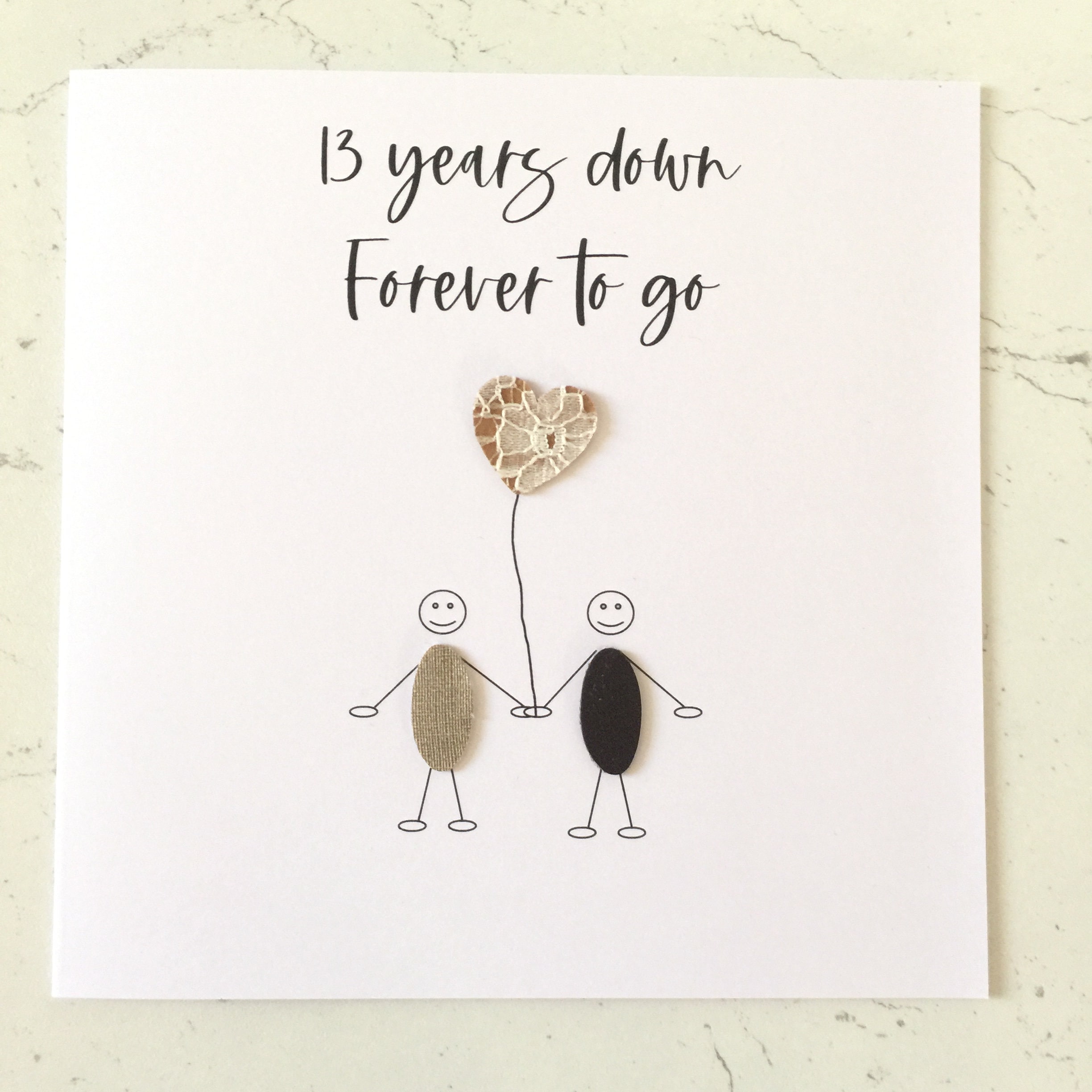 Lace Heart Matchstick Couple Card