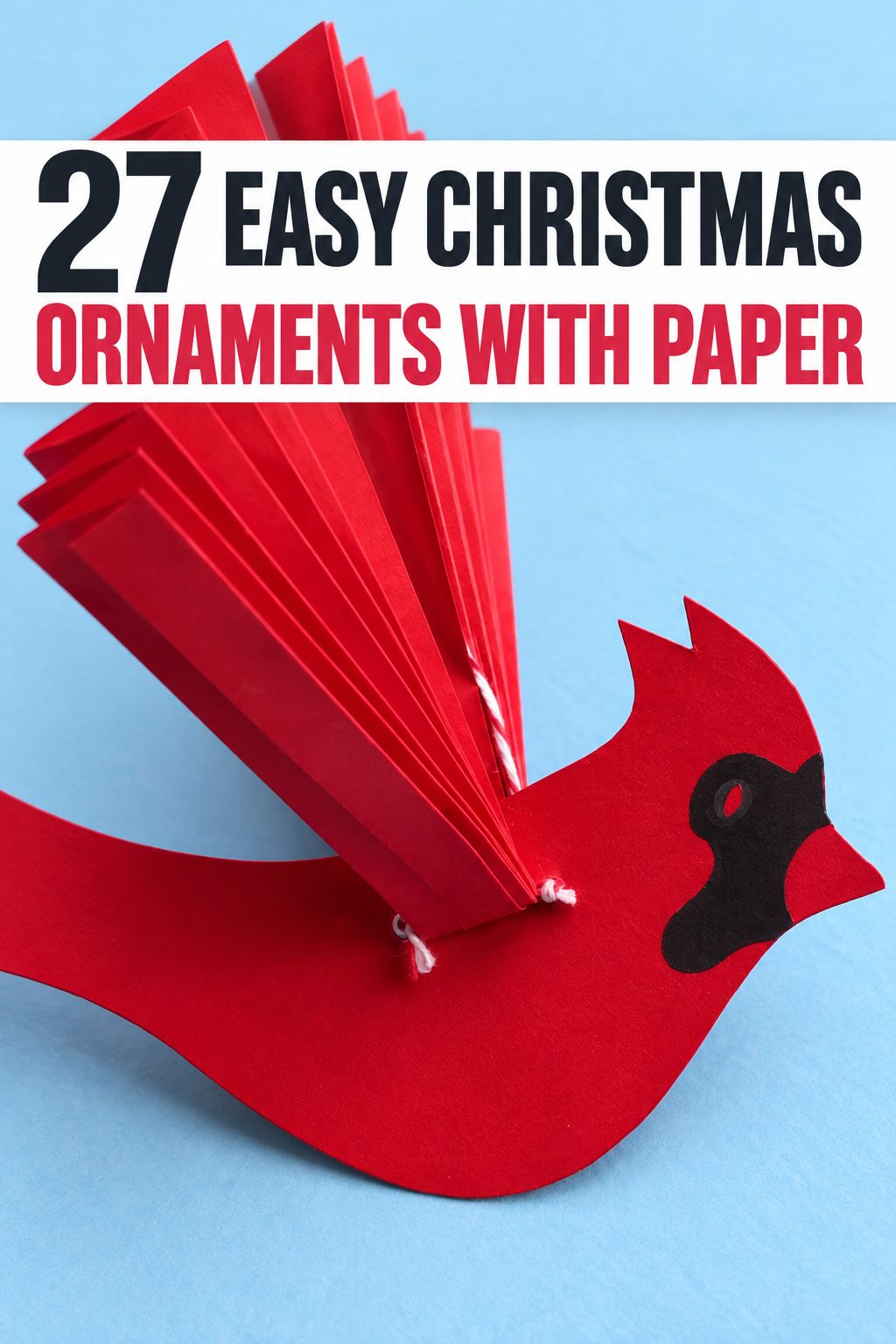 paper cardinal fan christmas ornaments