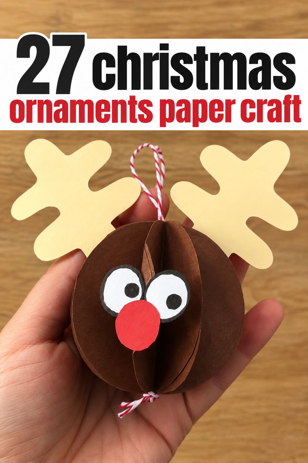 paper rudolph christmas ornaments