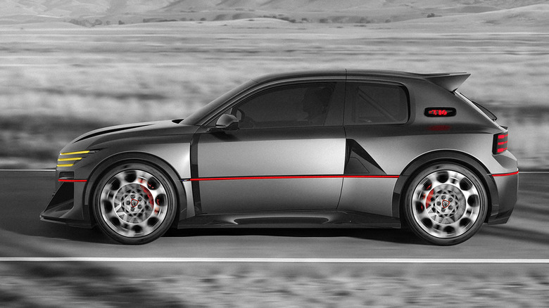 Side view of the Peugeot E-T16 concept