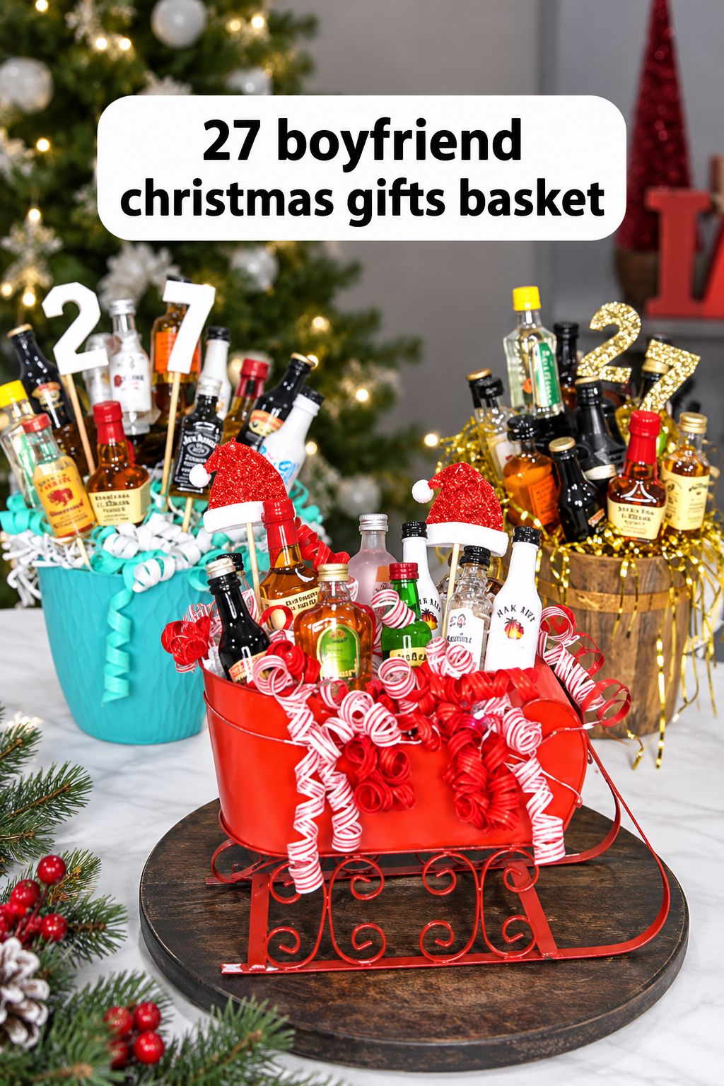 whiskey basket christmas basket